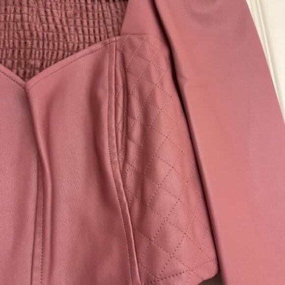 NWOT Zara Leather Blouse, Pink, Size S - Picture 2 of 7